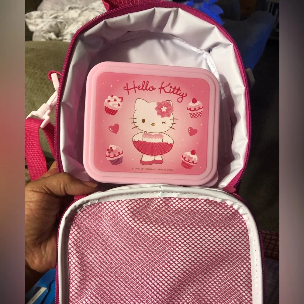 New Hello Kitty Ballerina Lunch Bag Box & Sandwich Container 2 Pc